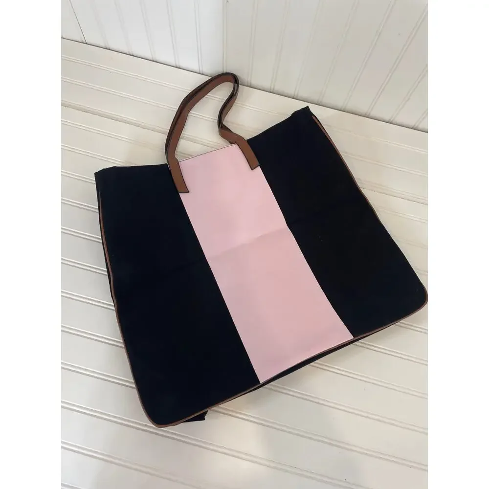 NWT Victoria's Secret Weekender Tote Bag Purse London New York Paris Black Pink